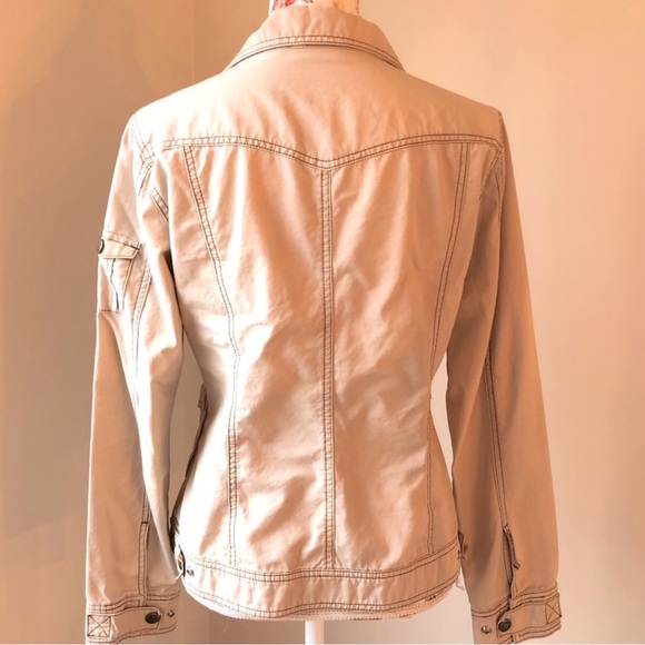 🤑DKNY Jeans Utility Jeans Style Cotton Jacket Tan - Picture 5 of 7